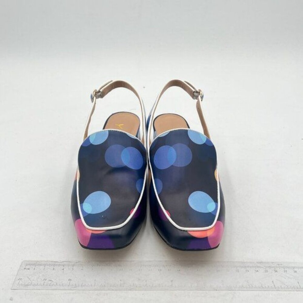 Ydn Colorful Dots Square Toe Block Low Heels Slin… - image 3